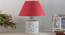 Garlen Table Lamp (Cotton Shade Material, White - Distressed Finish, Maroon Shade Colour) by Urban Ladder - Design 1 Side View - 769639