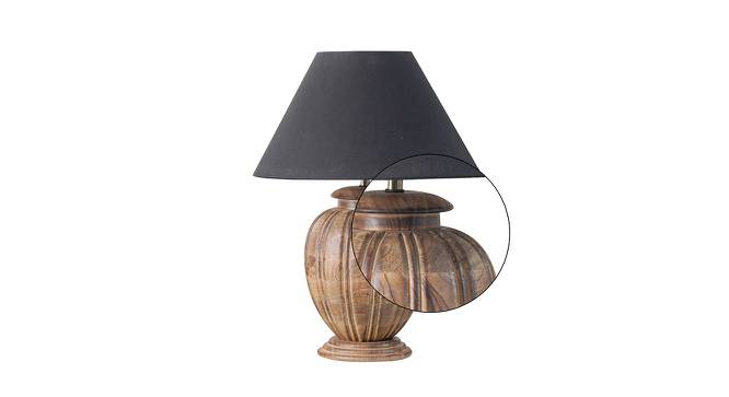 Ariana Table Lamp (Natural, Black Shade Colour, Cotton Shade Material) by Urban Ladder - Design 1 Side View - 769640