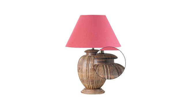 Ariana Table Lamp (Natural, Cotton Shade Material, Maroon Shade Colour) by Urban Ladder - Design 1 Side View - 769641