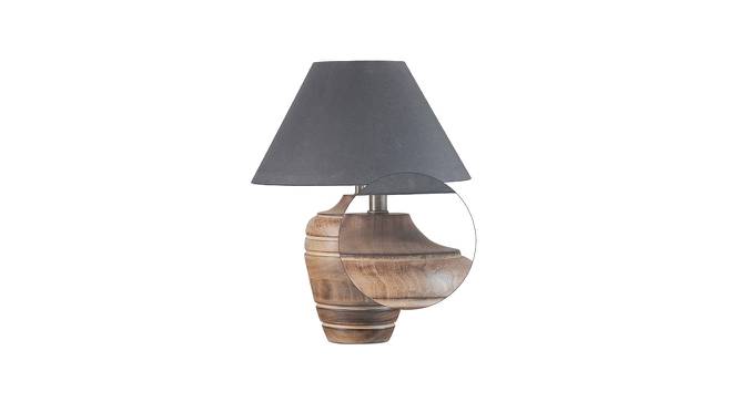 Knepp Table Lamp (Natural, Black Shade Colour, Cotton Shade Material) by Urban Ladder - Design 1 Side View - 769643