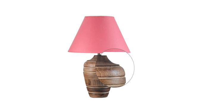 Knepp Table Lamp (Natural, Cotton Shade Material, Maroon Shade Colour) by Urban Ladder - Design 1 Side View - 769644
