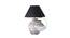Harmony Table Lamp (Black Shade Colour, Cotton Shade Material, White - Distressed Finish) by Urban Ladder - Design 1 Side View - 769647