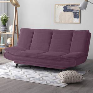 Sleepyhead Mattresses Design Smith 3 Seater Click Clack Sofa cum Bed In Sangria Purple Colour