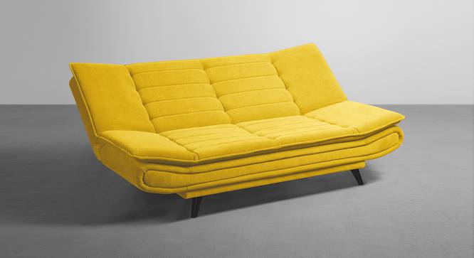 Smith 3 Seater Manual Sofa cum Bed in Yellow (Sunshine Yellow) by Urban Ladder - Front View Design 1 - 