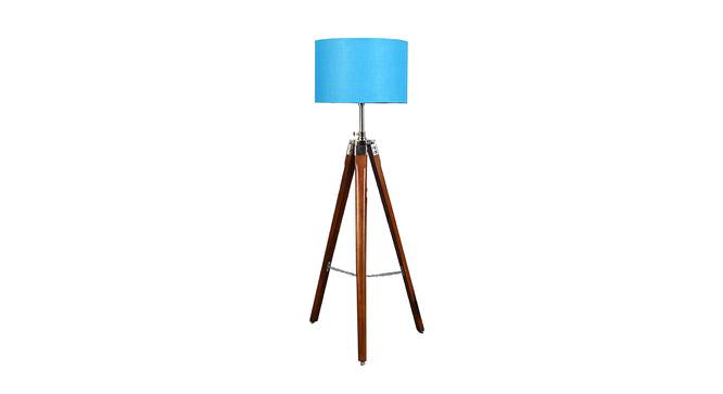 Rigny Blue Cotton Shade Floor Lamp (Blue) by Urban Ladder - Front View Design 1 - 770221