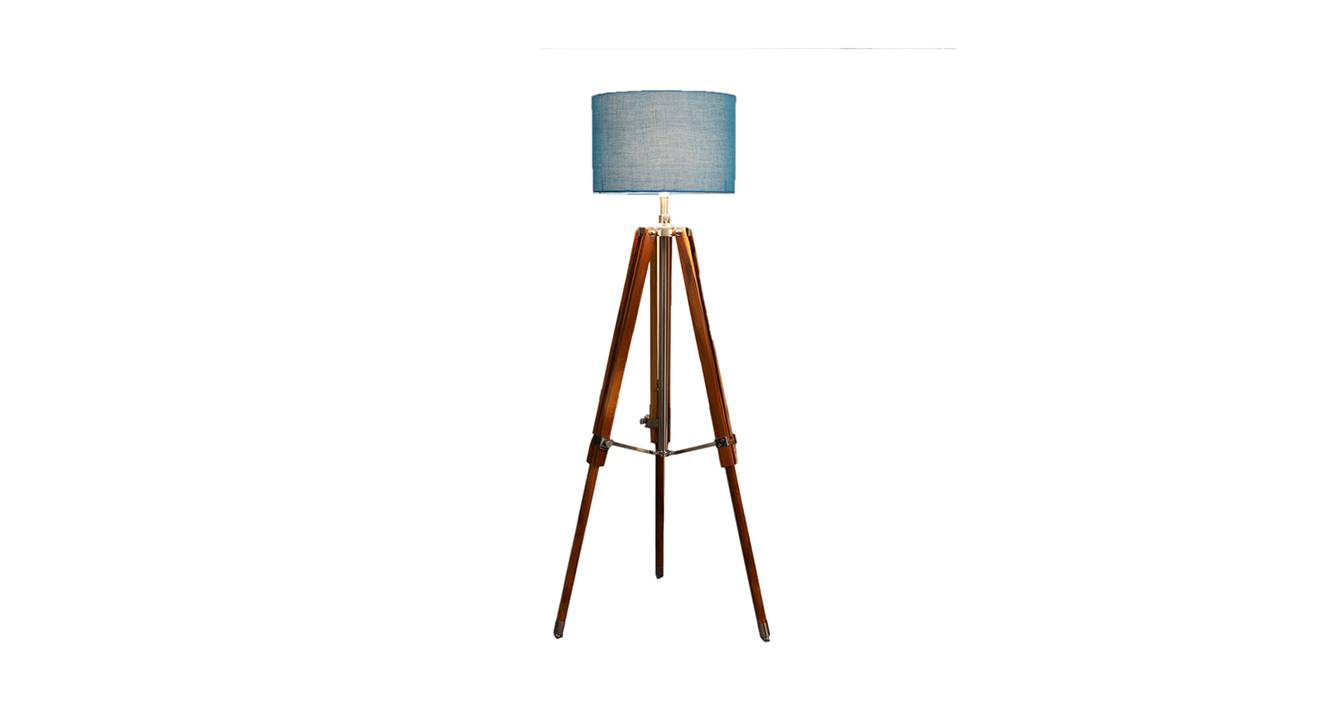 Quincy Blue Jute Shade Floor Lamp Urban Ladder