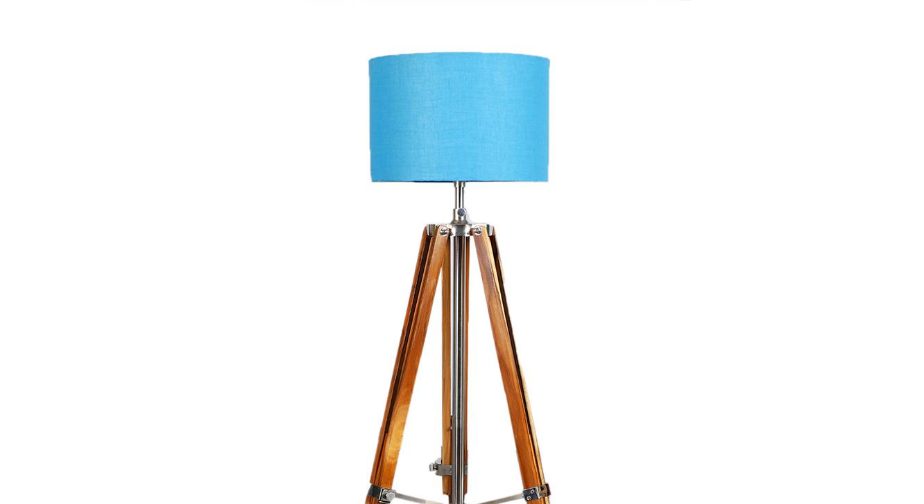 Quincy Blue Jute Shade Floor Lamp Urban Ladder