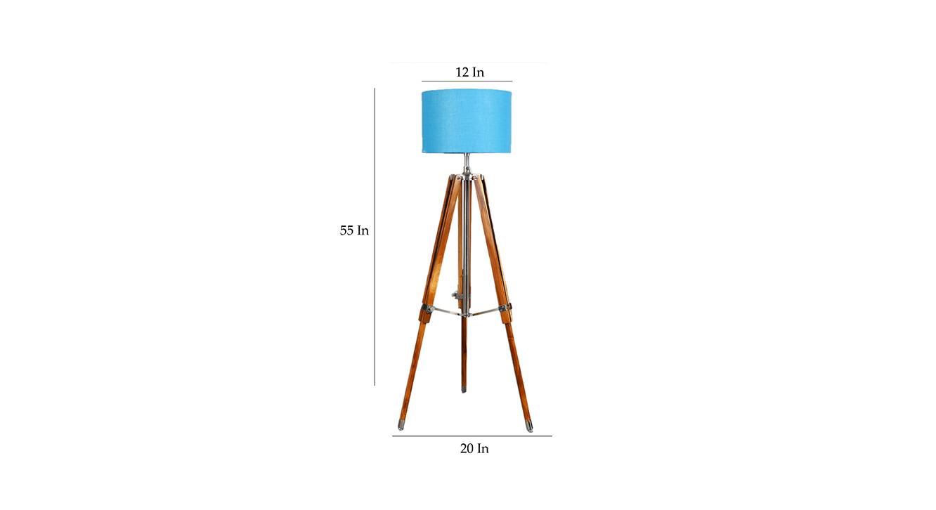 Quincy Blue Jute Shade Floor Lamp Urban Ladder