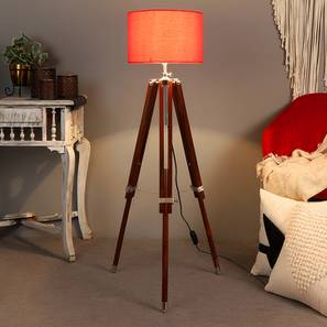 Rene Red Cotton Shade Floor Lamp-image-14