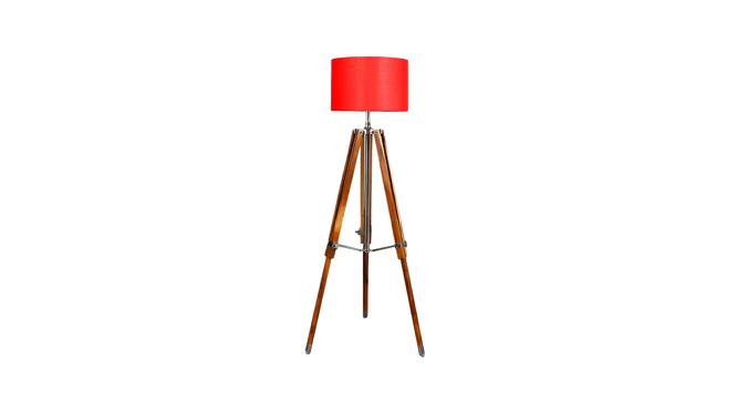 Razo Red Cotton Shade Floor Lamp (Red) by Urban Ladder - Front View Design 1 - 770310