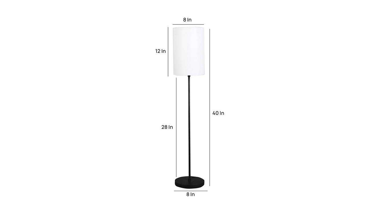 Sebastien White Cotton Shade Floor Lamp Urban Ladder