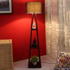 Floor Lamps Design Rosa Black Cotton Shade Floor Lamp (Black)