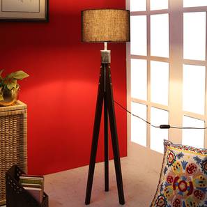 Simone Black Cotton Shade Floor Lamp-image-23