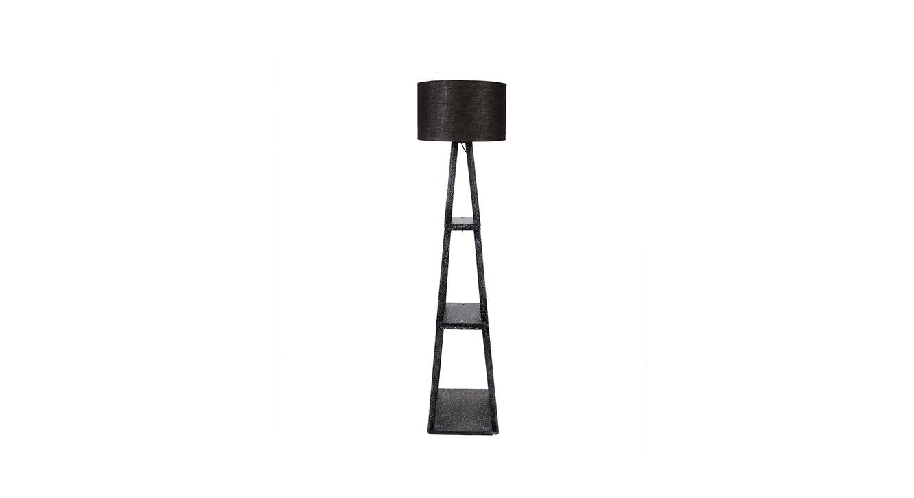 Sydney Black Cotton Shade Floor Lamp Urban Ladder