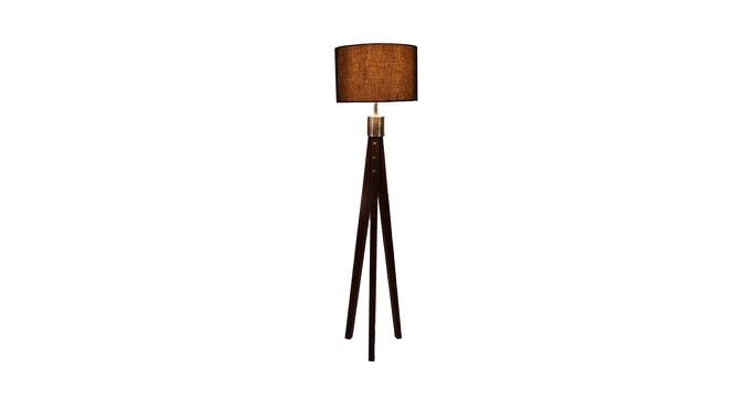 Simone Black Cotton Shade Floor Lamp (Black) by Urban Ladder - Design 1 Side View - 770431