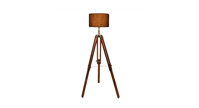 Albert Black Cotton Shade Floor Lamp (Black) by Urban Ladder - Design 1 Side View - 770432