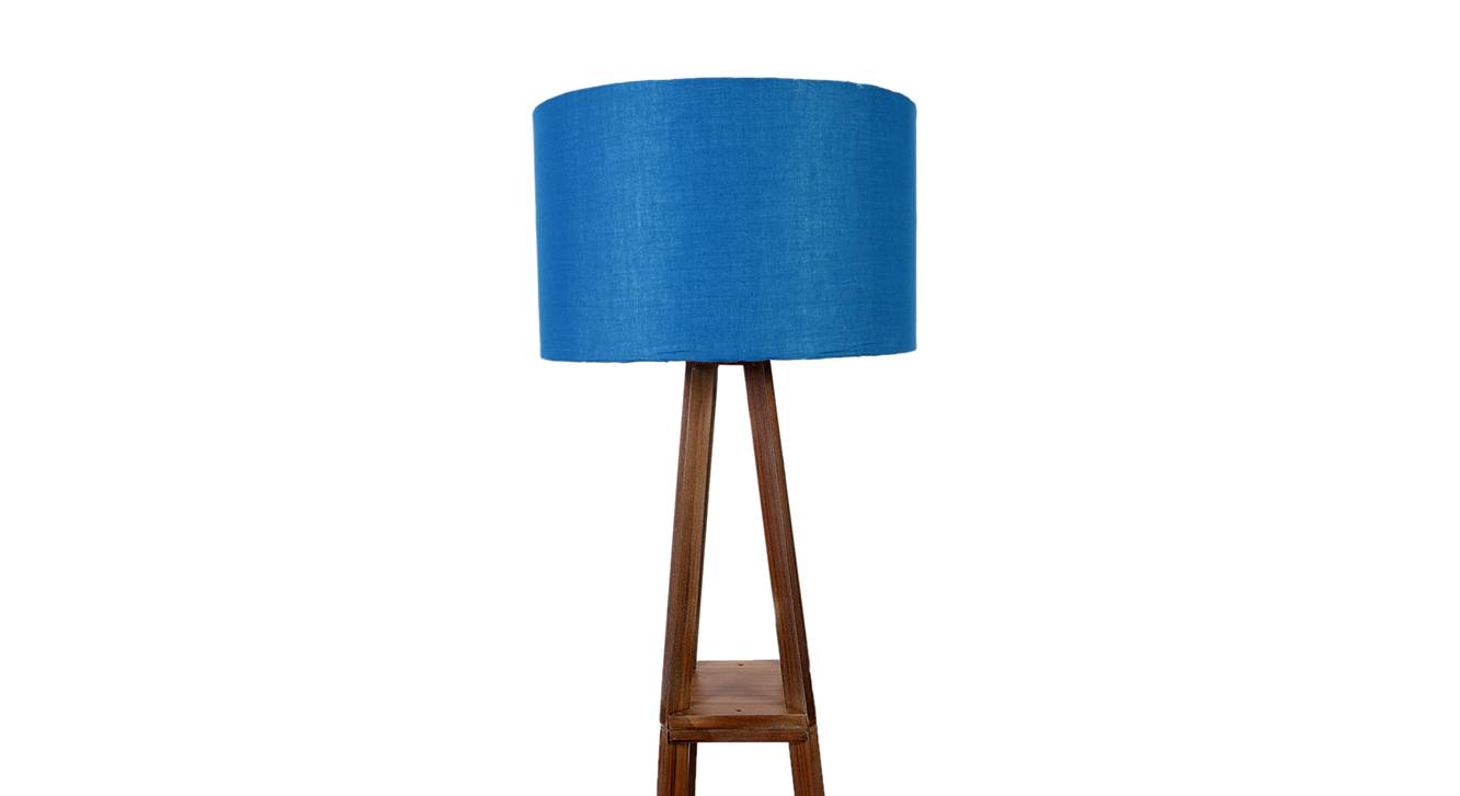 Olivia Blue Cotton Shade Floor Lamp Urban Ladder