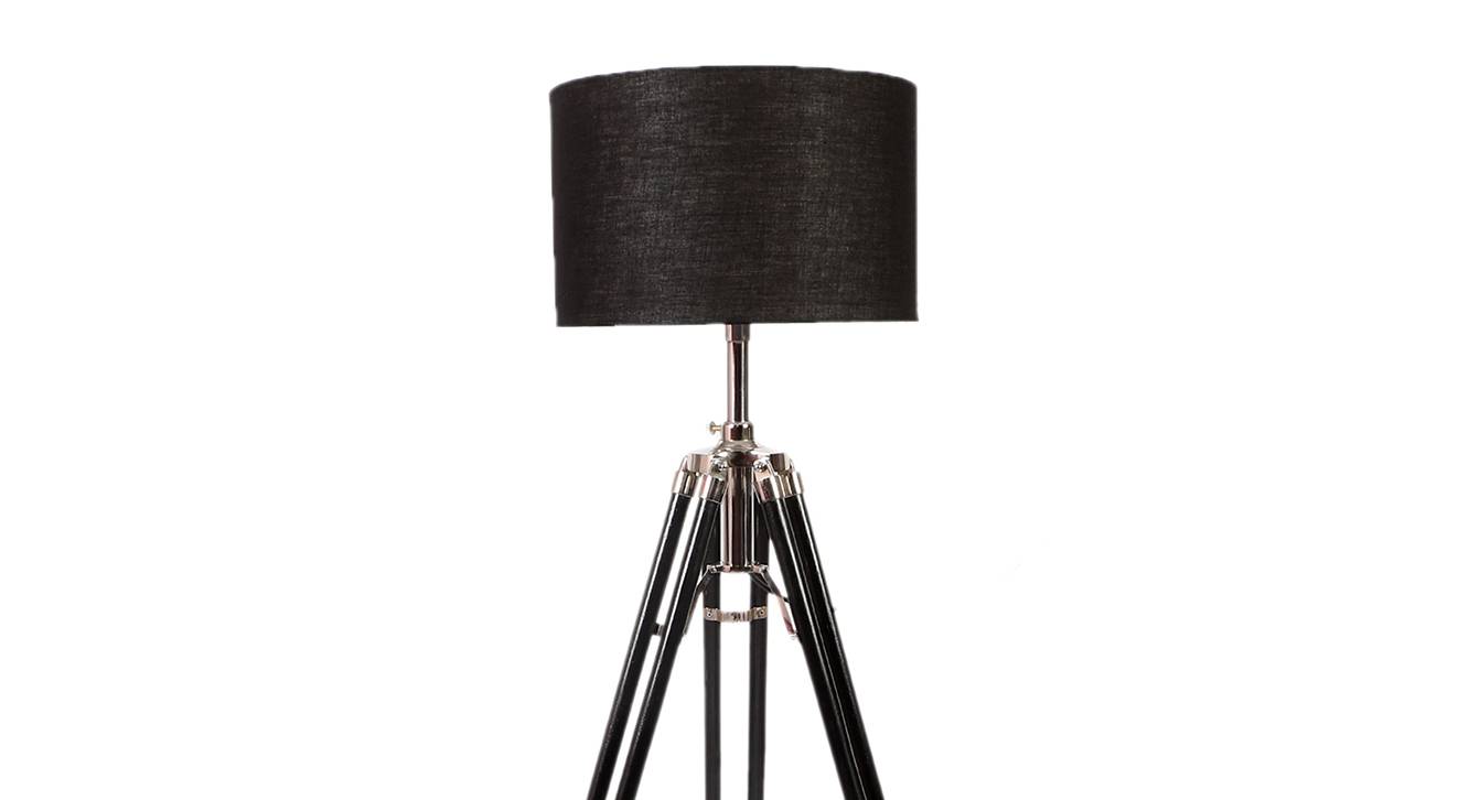 Charles Black Cotton Shade Floor Lamp Urban Ladder