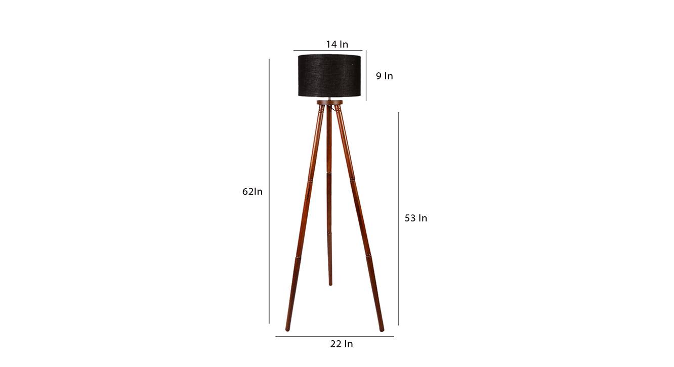 Thor Black Cotton Shade Floor Lamp Urban Ladder