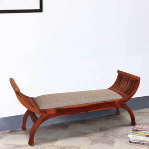 woodenmood Rhodes Solid Wood Bench in Honey Oak Brown Finish-picture-16
