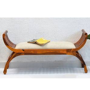 woodenmood Striado Solid Wood Bench in Honey Oak Brown Finish-picture-15