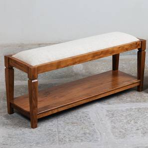 Eddings Solid Wood Bench in Honey Oak Brown Finish-image-6