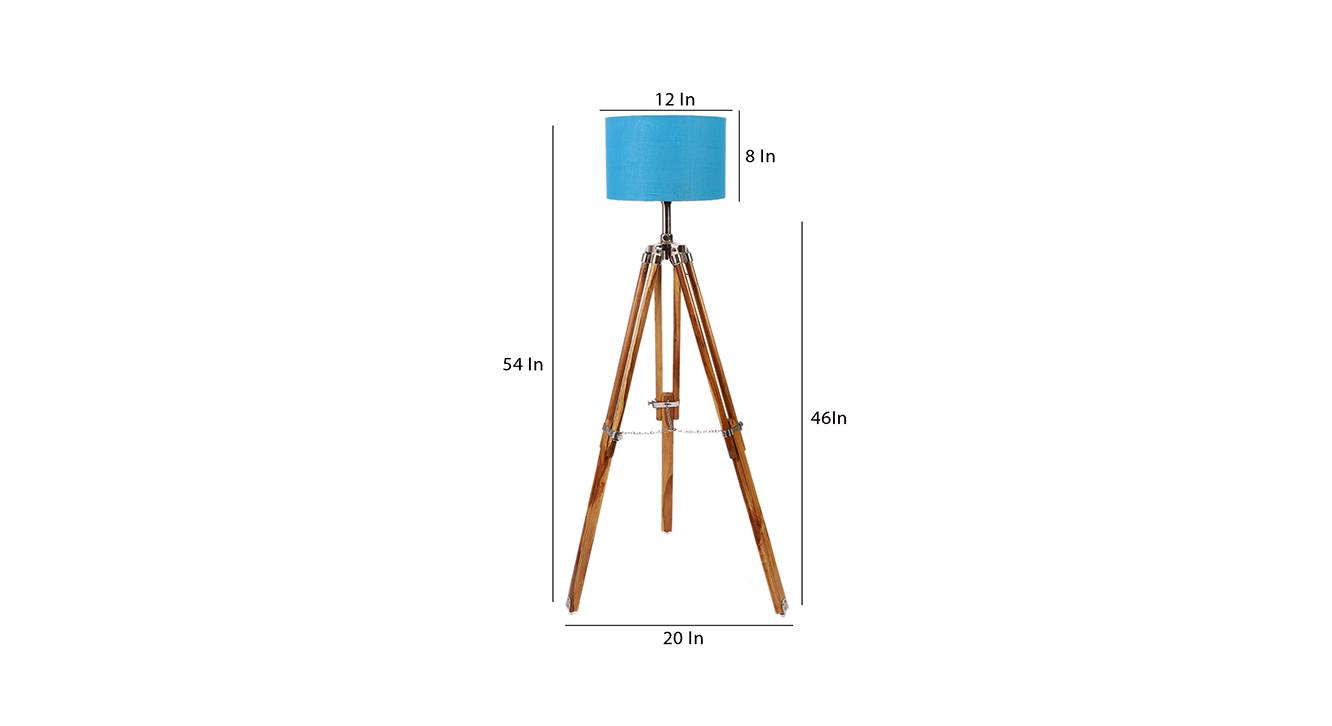 Anthony Blue Cotton Shade Floor Lamp Urban Ladder