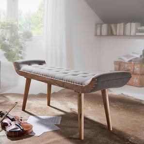 Wooden Mood Design Epsilon Solid Wood Bench in Natural Finish