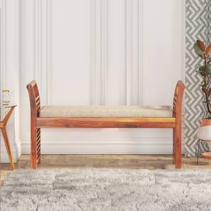 Vector Solid Wood Bench in Honey Oak Brown Finish