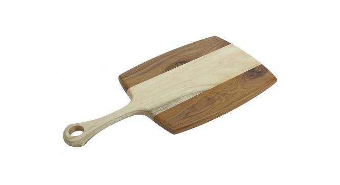 Natural Wooden Two Tone Effect Long and Strong Chopping Board (Beige) by Urban Ladder - Front View Design 1 - 770833