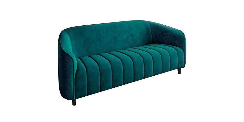 Niki Velvet Fabric Sofa (Green) Urban Ladder