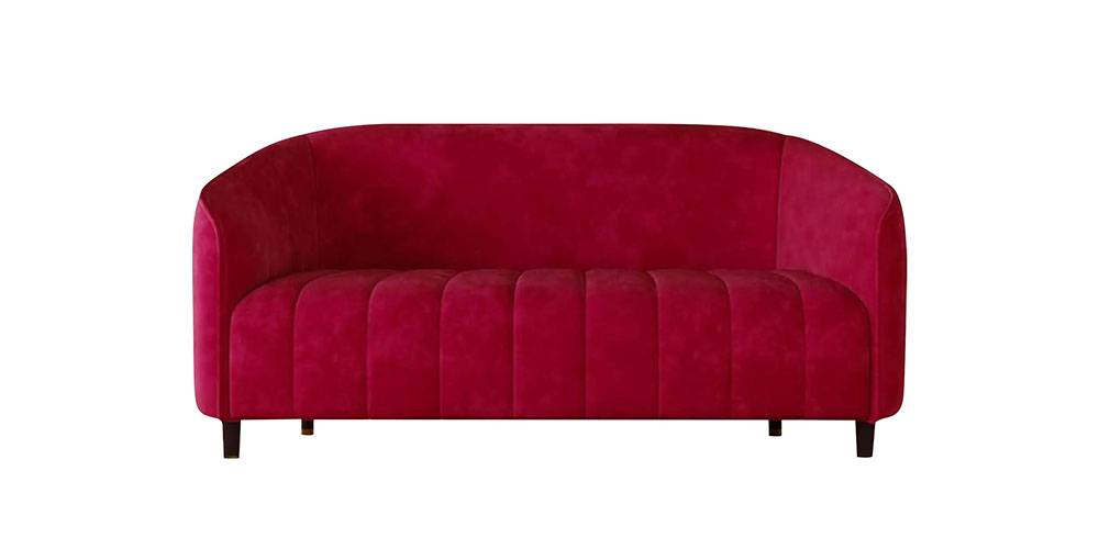 Niki Velvet Fabric Sofa (Red) Urban Ladder