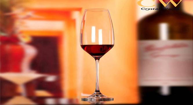Jive Crystal Premium Giselle Red Wine Glass Set - Set of 6 (Transperant, Set of 6 Set) by Urban Ladder - Design 1 Side View - 771956
