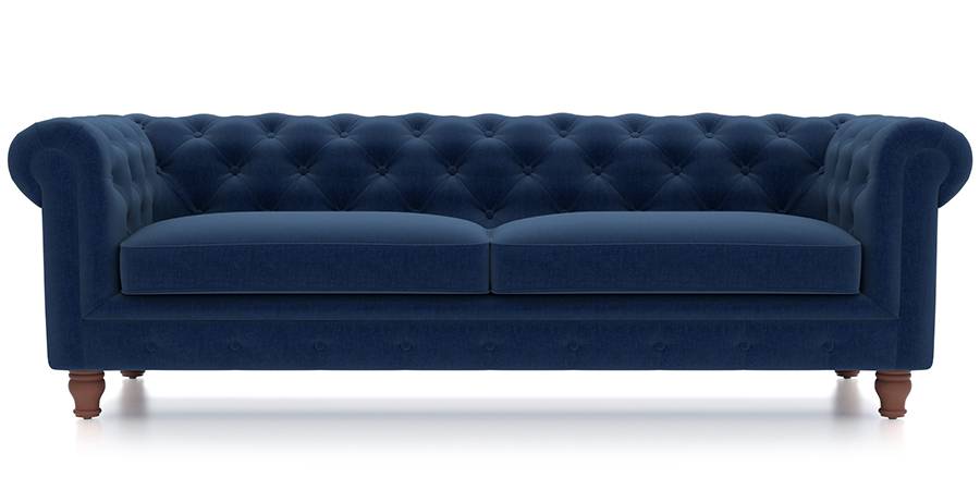 Winchester Fabric Sofa (Cobalt Blue) (Cobalt, Fabric Sofa Material, Regular Sofa Size, Regular Sofa Type) by Urban Ladder - - 77211