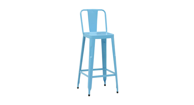 Adley Metal Bar Chair in Glossy Finish-blue (Blue Finish) by Urban Ladder - Side View Design 1 - 
