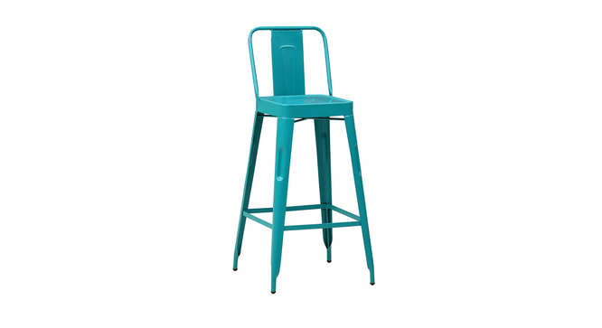 Scout Metal Bar Chair in Glossy Finish-blue (Blue Finish) by Urban Ladder - Side View Design 1 - 