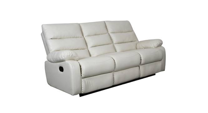 Naple Leatherette Manual Recliner 1 Seater Sofa In Cream (Cream, Three Seater) by Urban Ladder - Front View Design 1 - 779600