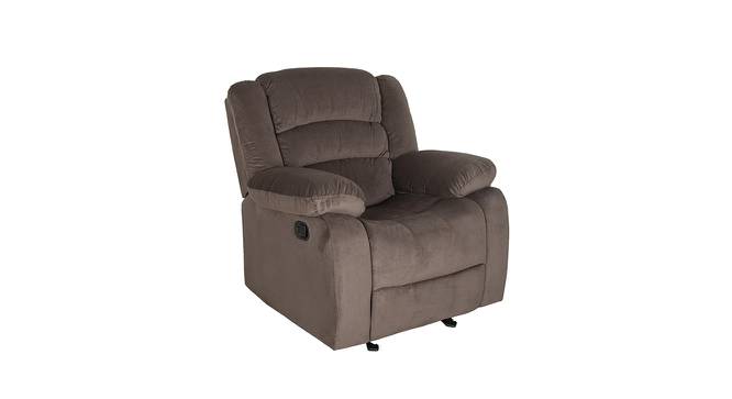 Morgan Fabric Manual Recliner 1 Seater With Glider-In Brown Color (Brown, One Seater) by Urban Ladder - Front View Design 1 - 779605