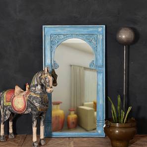 Callista Blue Solid Wood Rectangular Wall Mirror-image-11