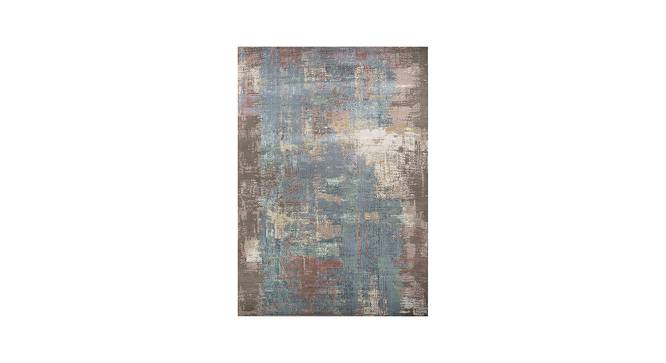 Modern Hand Knotted Abstract Project Error By Kavi Wool & Bamboo Silk Antique White Area Rug carpet RUG1070847 (Blue, 2 x 3 Feet Carpet Size) by Urban Ladder - Front View Design 1 - 780601