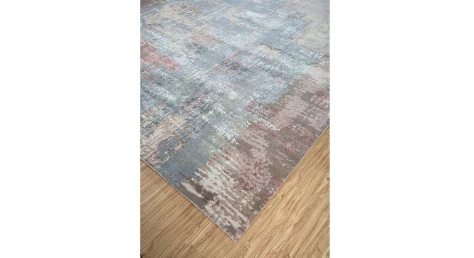 Modern Hand Knotted Abstract Project Error By Kavi Wool & Bamboo Silk Antique White Area Rug carpet RUG1070847 (Blue, 2 x 3 Feet Carpet Size) by Urban Ladder - Cross View Design 1 - 780646