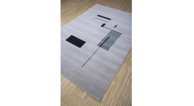 Modern Hand Knotted Geometric Sthir Wool London Fog Area Rug carpet RUG1134545 (Grey, 6 x 9 Feet Carpet Size) by Urban Ladder - Cross View Design 1 - 781111