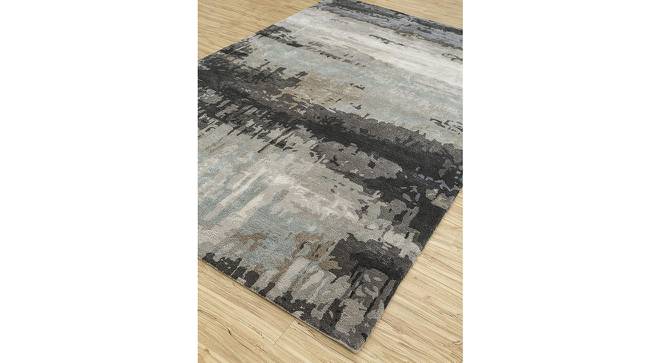 Modern Hand Tufted Abstract Genesis Wool & Viscose Charcoal Slate Area Rug carpet RUG1094350 (2 x 3 Feet Carpet Size, Charcoal Slate) by Urban Ladder - Cross View Design 1 - 781199