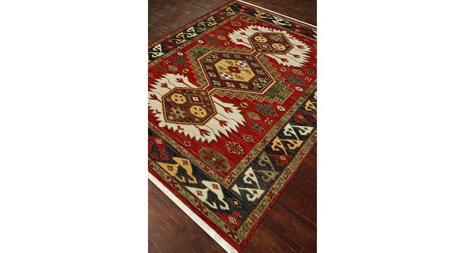 Classic Hand Knotted Kilim Village By Artemis Wool Velvet Red Area Rug carpet RUG1054938 (Velvet Red, 8X10 Feet Carpet Size) by Urban Ladder - Cross View Design 1 - 781605