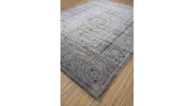 Modern Hand Tufted Abstract Kora Wool & Viscose Platinum Area Rug carpet RUG1136765 (Platinum, 9 x 12 feet Carpet Size) by Urban Ladder - Cross View Design 1 - 781697