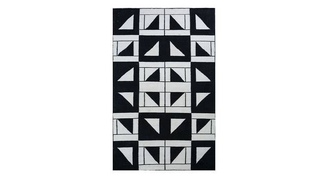 Modern Dhurrie Geometric Anatolia Wool White Area Rug carpet RUG1137023 (White, 5 x 8 Feet Carpet Size) by Urban Ladder - Front View Design 1 - 782677