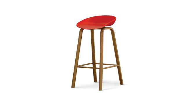 Turrent High Bar/Kitchen Bar Height Stools Chairs Red/Gold Metal Legs High Barstools (Black) (Red Finish) by Urban Ladder - Front View Design 1 - 782927