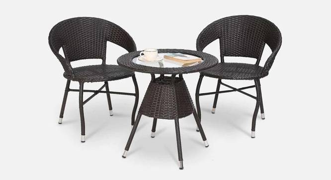 Vega Patio Table & Chair Set in White Colour (Brown, Brown Finish) by Urban Ladder - Front View Design 1 - 782935