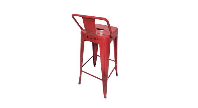 Benton Bar Chair for Home Bar Furniture Bar Stools Bar Chairs for Counter Powder Coated (Green) (Red Finish) by Urban Ladder - Design 1 Side View - 782941