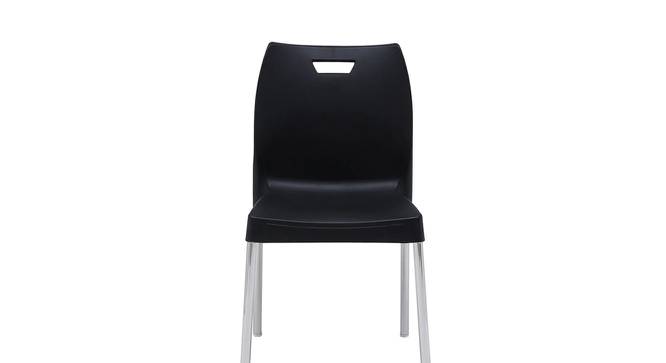 Cafeteria Plastic Cafe Chair (Set of 2) in White Colour (Black) by Urban Ladder - Design 1 Side View - 783033